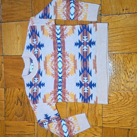 Lucky Brand Aztec Southwest Sweater Women’s Small Beige Multi - Picture 4 of 11